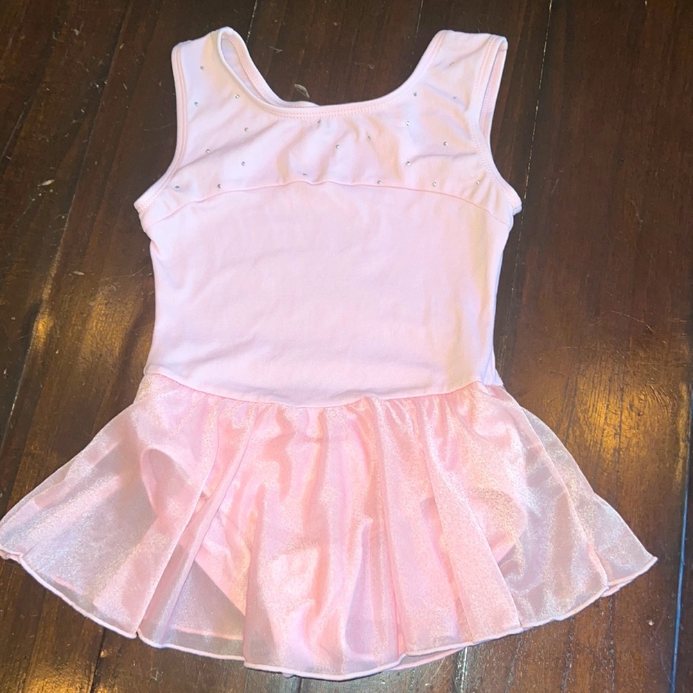 jacques moret leotard with rhinestones and skirt pink 8/10